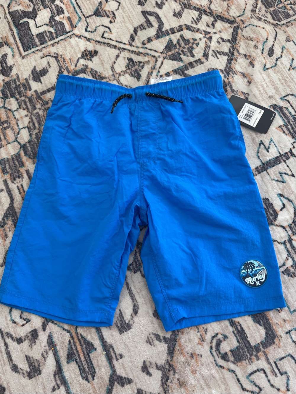 Hurley Royal Blue Boys' Swim Shorts with Logo Patch